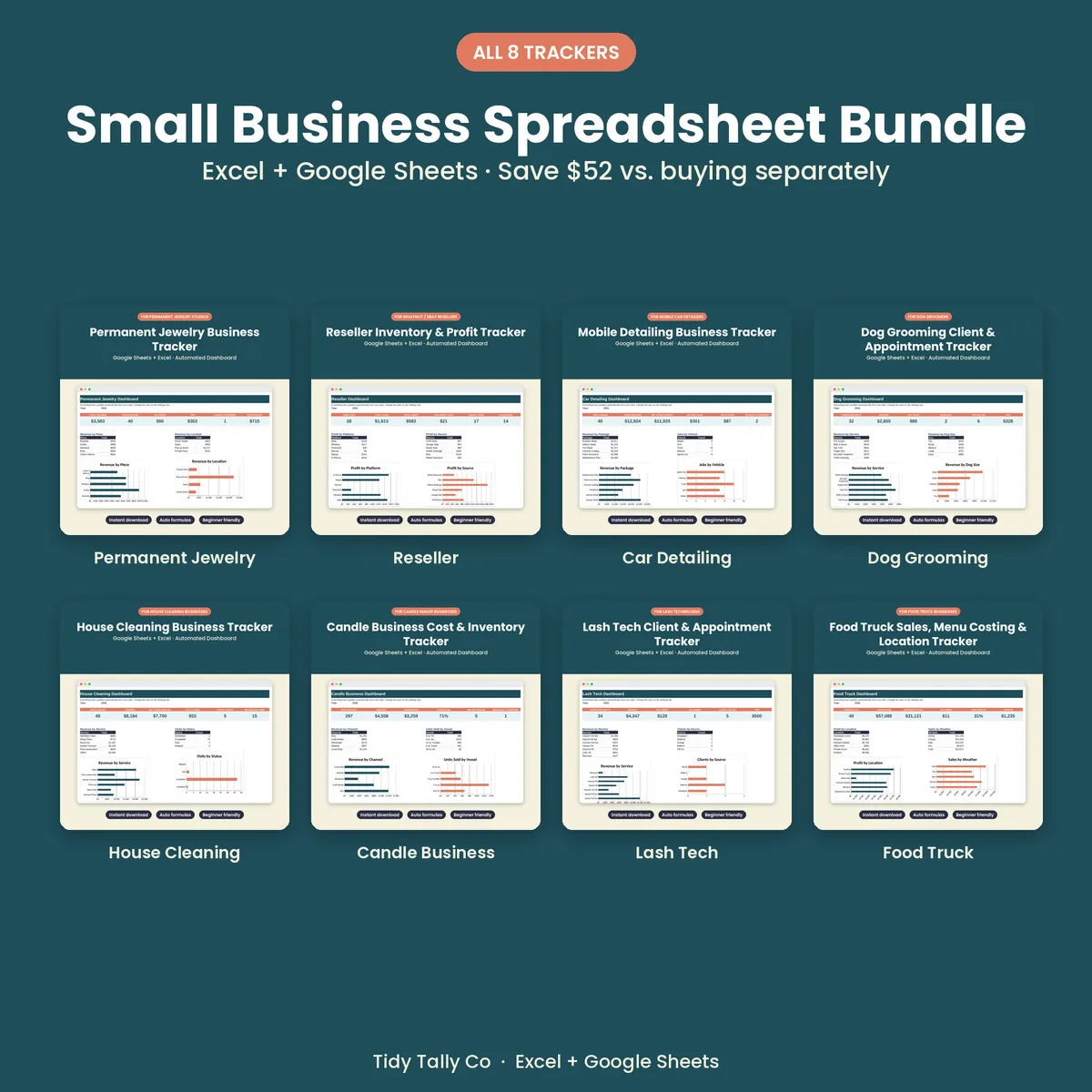 Small Business Spreadsheet Bundle (all 8) preview