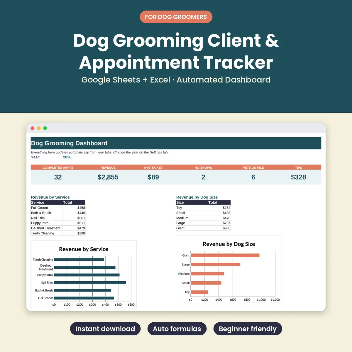 Dog Grooming Client & Appointment Tracker preview