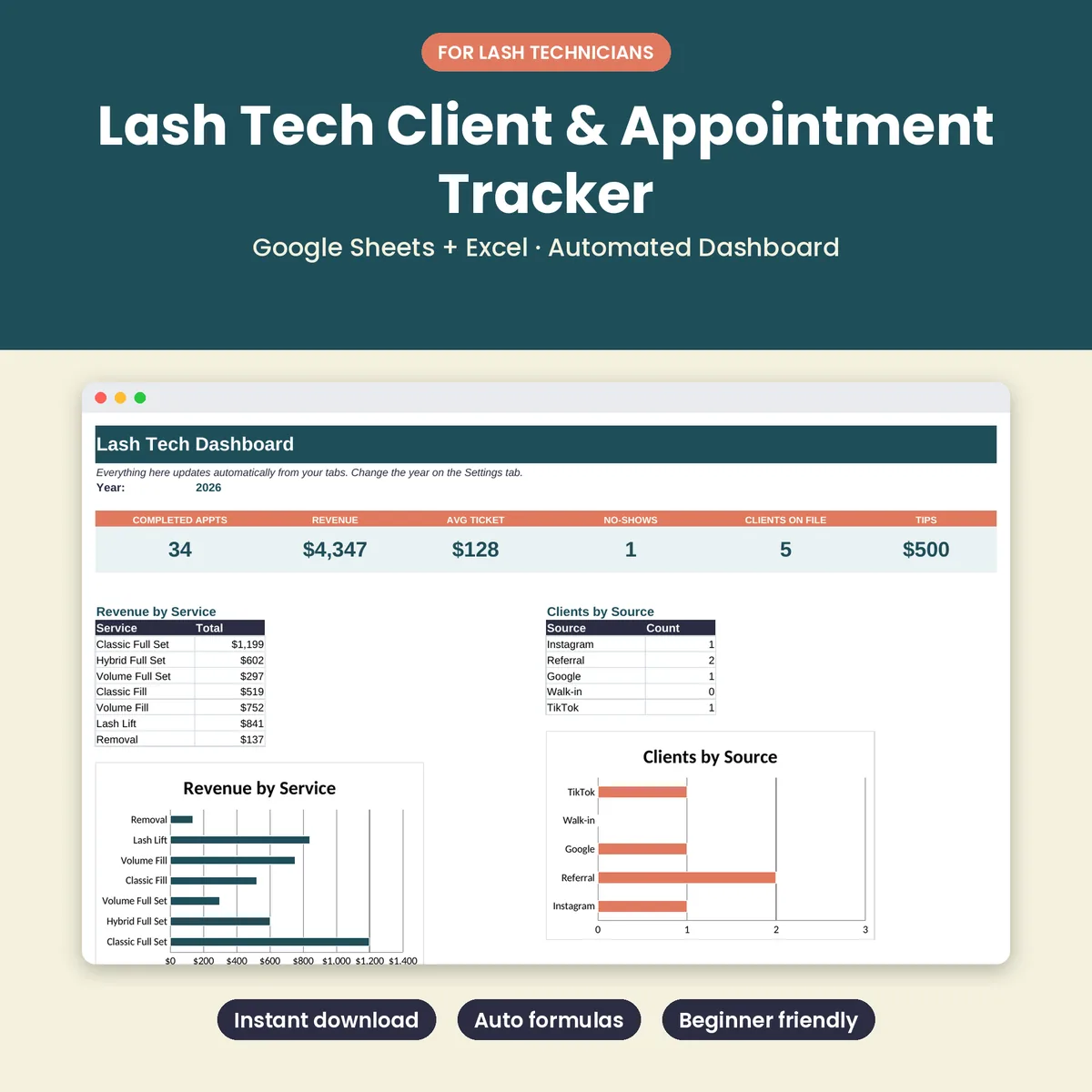 Lash Tech Client & Appointment Tracker preview