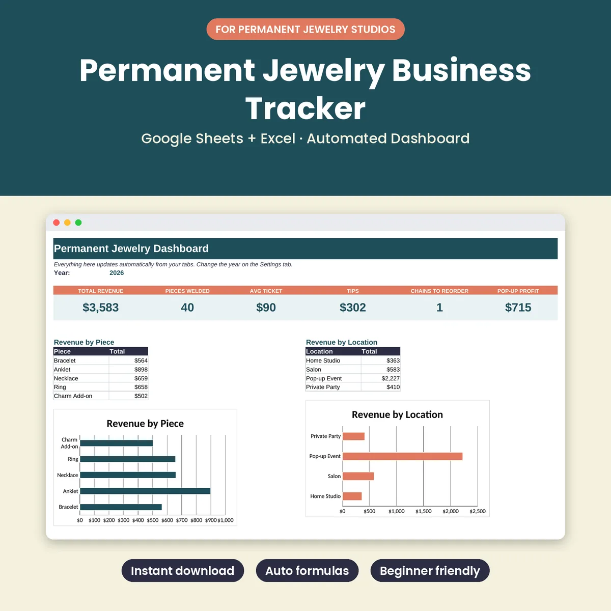 Permanent Jewelry Business Tracker preview